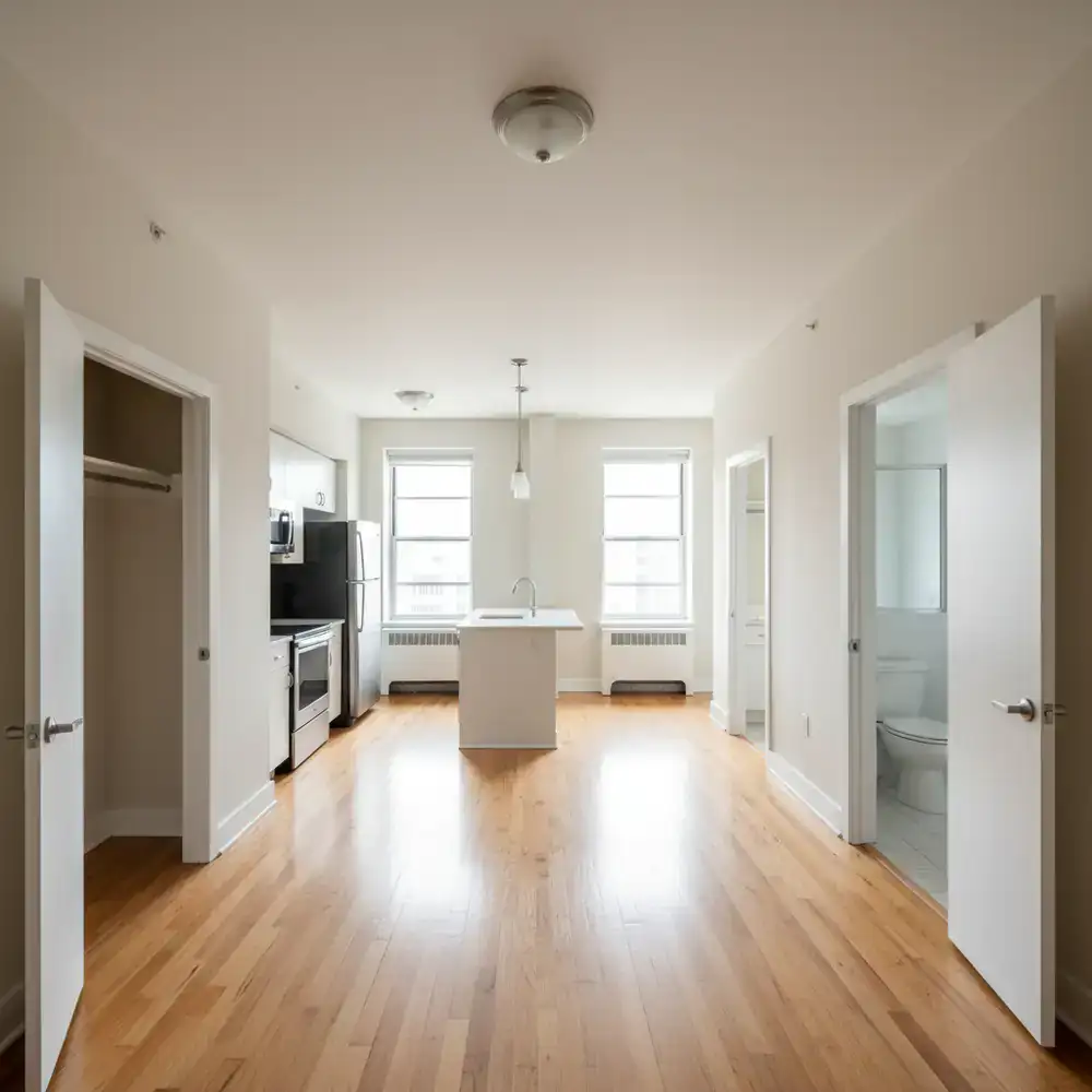 Empty apartment perfectly cleaned for move-out handover
