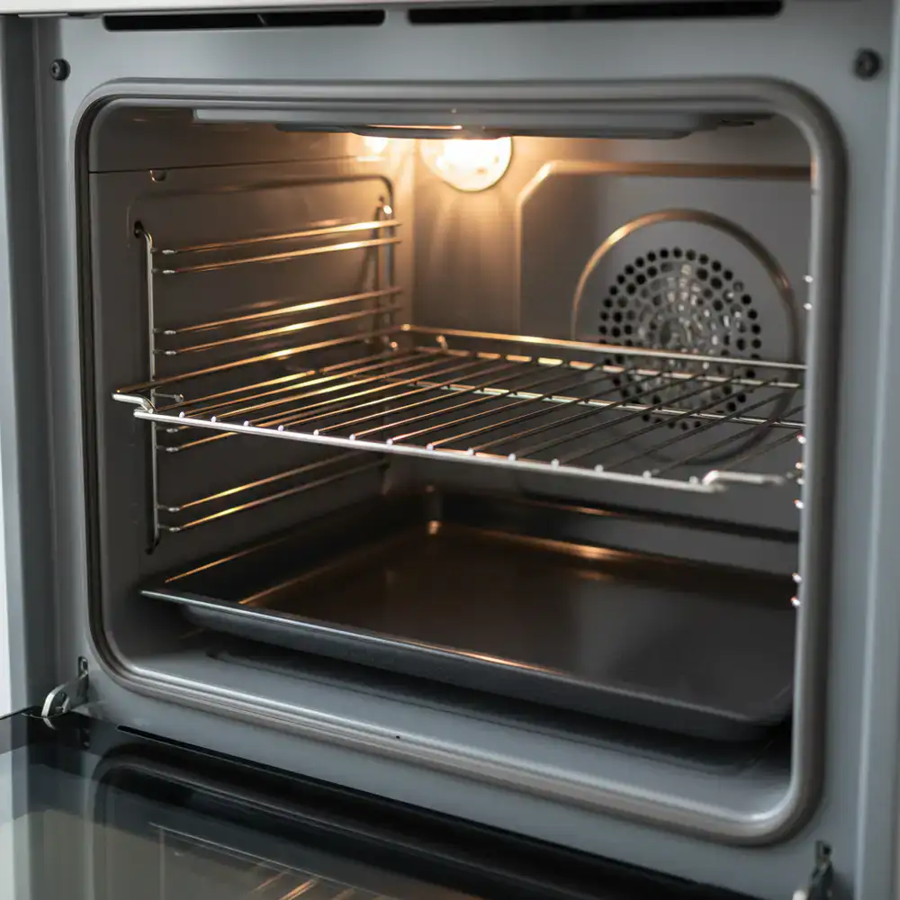 Sparkling clean oven interior after deep cleaning